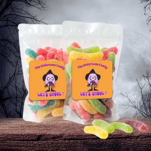 Let's Ghoul Funny Halloween Trick Treats Witch  Square Sticker