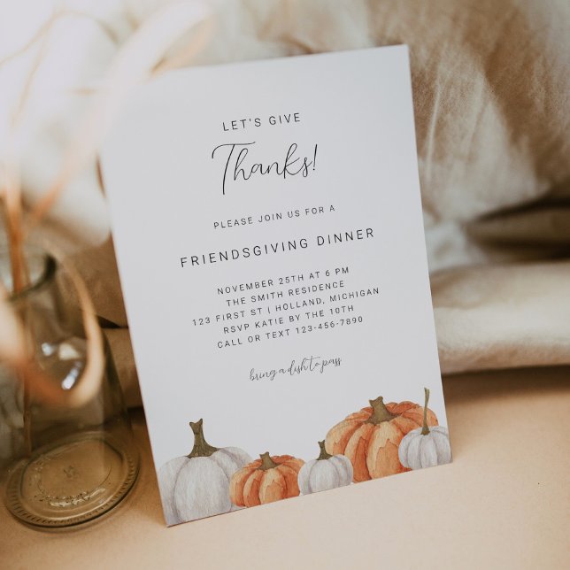 Let's Give Thanks Friendsgiving Dinner Invitation (Creator Uploaded)