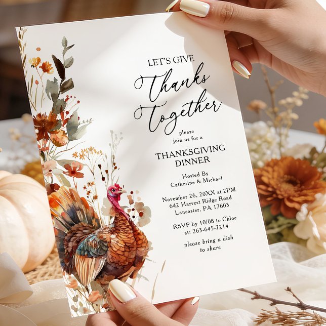 Let's Give Thanks Together Thanksgiving Invitation (Creator Uploaded)