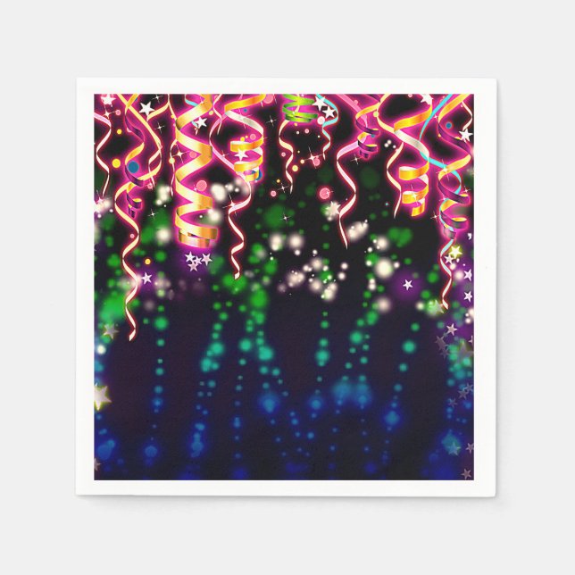 Let's Glow Crazy Neon Lights Birthday Party Napkin (Front)