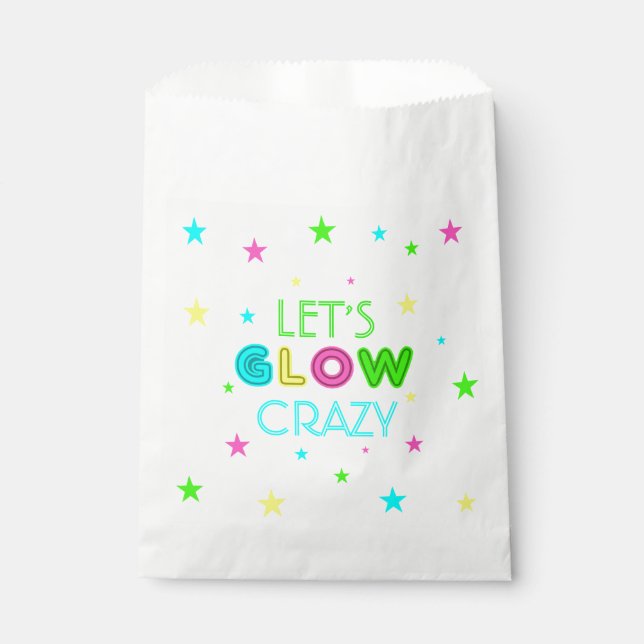 Let's Glow Crazy Party Napkins Paper Plate Favour Bags (Front)