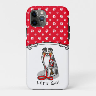 Let's Go! Australian Shepherd (blue merle tan/w 1) Case-Mate iPhone Case