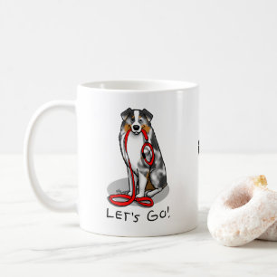 Let's Go! Australian Shepherd (blue merle tan/w 1) Coffee Mug