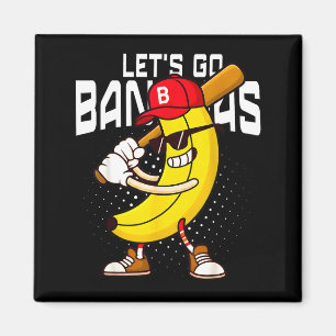 Lets go banana retro banana shirt boys kids men magnet
