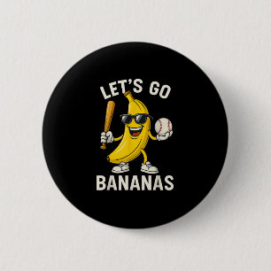 Lets Go Banana Retro Boys Kids Men Youth 6 Cm Round Badge