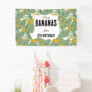 Let's go Bananas Banana Tropical Birthday Theme Banner