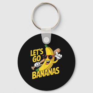 Lets Go Bananas Funny Banana Lover Key Ring