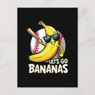 Let's Go Bananas Funny Banana Lover Postcard