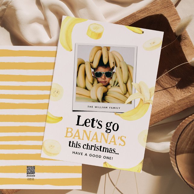 Let's Go Banana's Funny Photo Christmas  Holiday Card (Creator Uploaded)