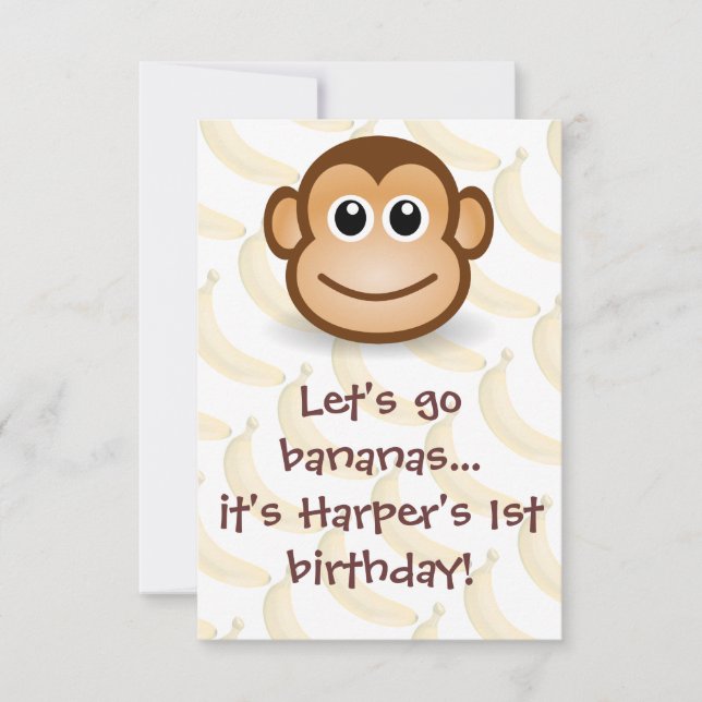 Let's Go Bananas Invitation (Front)