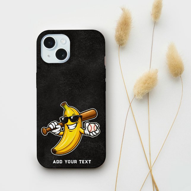 Lets Go Bananas Retro Baseball Banana Funny iPhone 15 Case (Creator Uploaded)