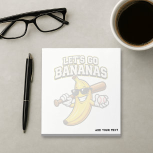 Lets Go Bananas Retro Baseball Banana Funny Notepad