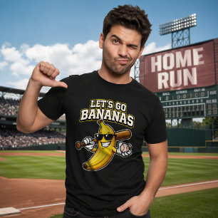 Lets Go Bananas Retro Baseball Banana Funny T-Shirt