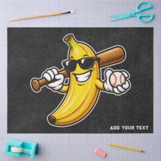 Lets Go Bananas Retro Baseball Banana Funny Tissue Paper
