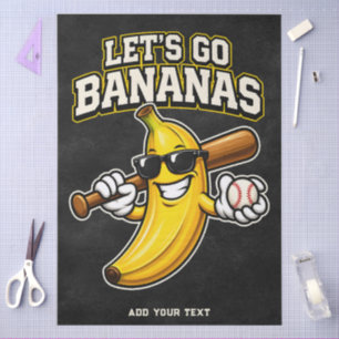Lets Go Bananas Retro Baseball Banana Funny Tissue Paper