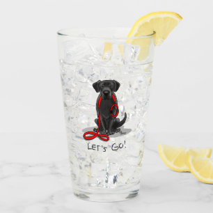 Let's Go! Black Lab Labrador Retriever Cute Glass