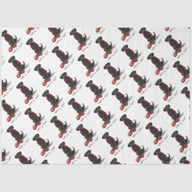 Let's Go! Black Labrador Retriever - Cute Dog Tissue Paper (Front)