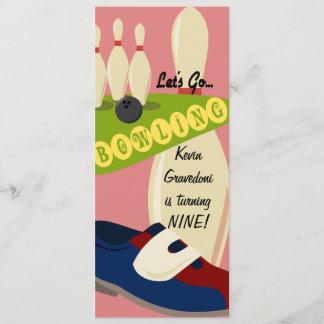 Let's Go Bowling Birthday Invitation