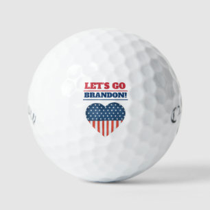 "Let's Go Brandon!" American Flag Heart Callaway Golf Balls