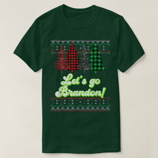 Let's Go Brandon Beautiful Beautiful Plaid Christm T-Shirt (Design Front)