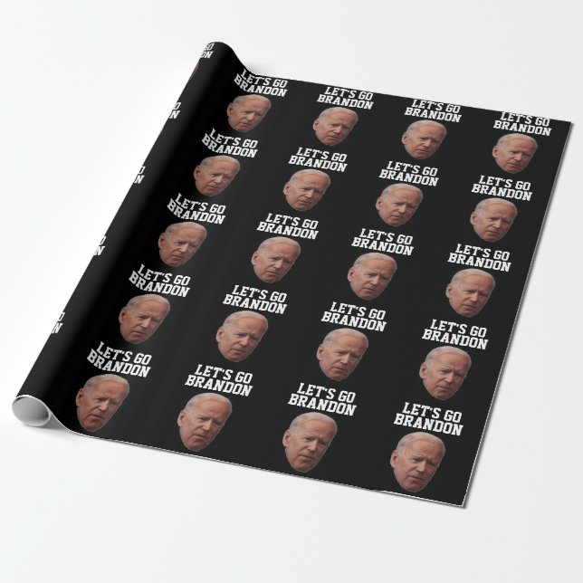 LET'S GO BRANDON BIDEN BIRTHDAY WRAPPING PAPER (Unrolled)