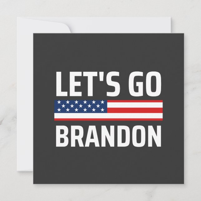 lets go brandon chant joe biden, funny lets go bra invitation (Front)
