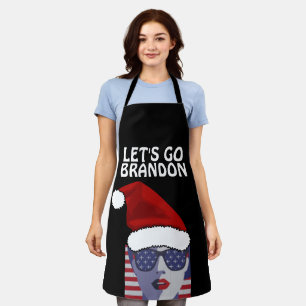 LET'S GO BRANDON CHRISTMAS APRON FOR WIFE