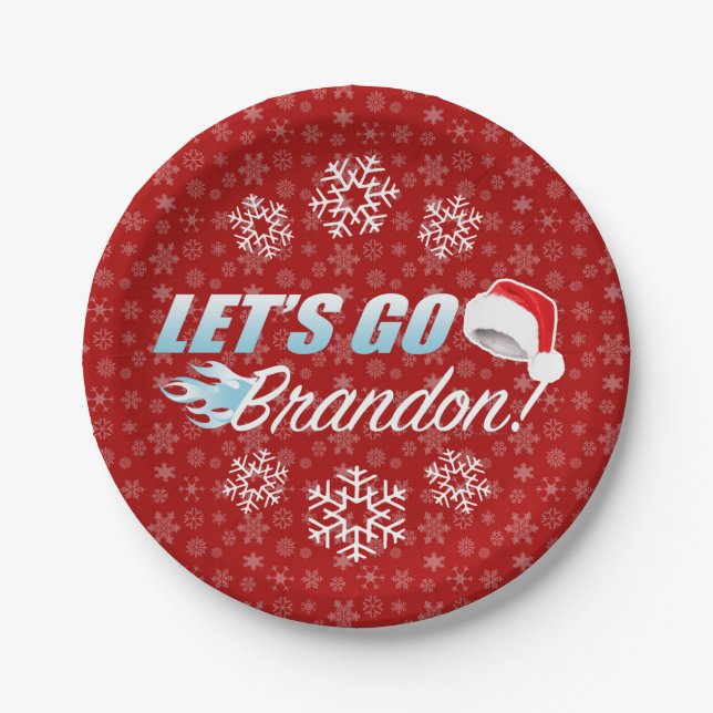 Lets Go Brandon Christmas Party Paper Plate (Front)