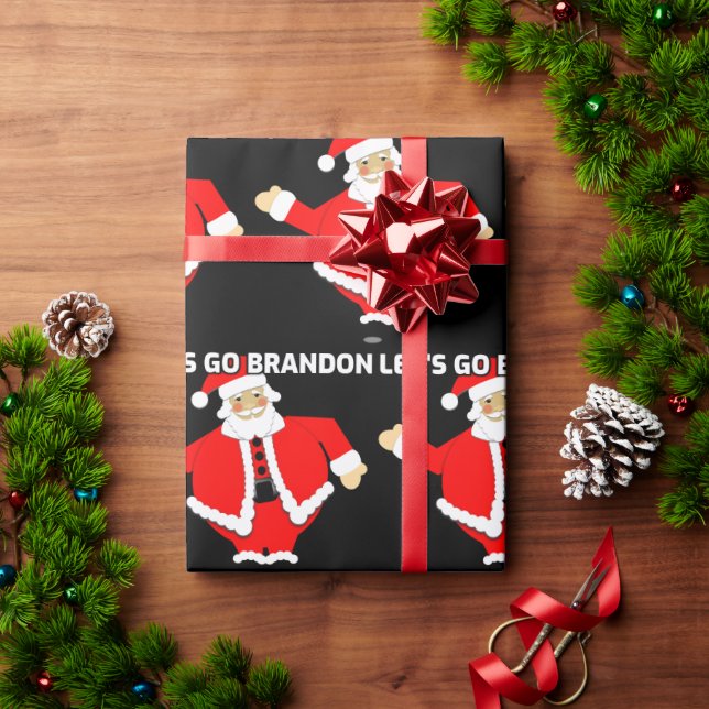 LET'S GO BRANDON CHRISTMAS SANTA Wrapping Paper (Holiday Gift)