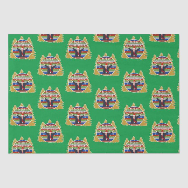 Let's Go Brandon Christmas Trump Snowflake Holiday Tissue Paper (Front)