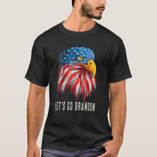 Let's Go Brandon Eagle Head With American Flag Con T-Shirt