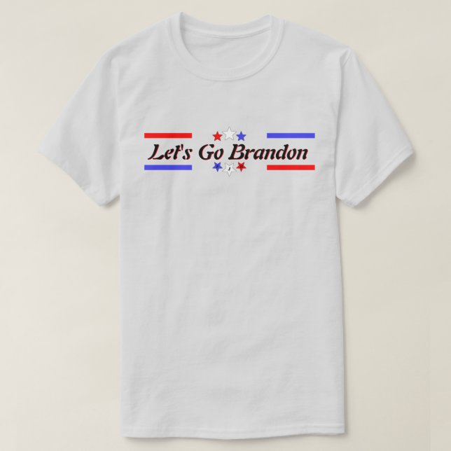 Lets Go Brandon FJB Red White Blue Stars Lt T-Shirt (Design Front)