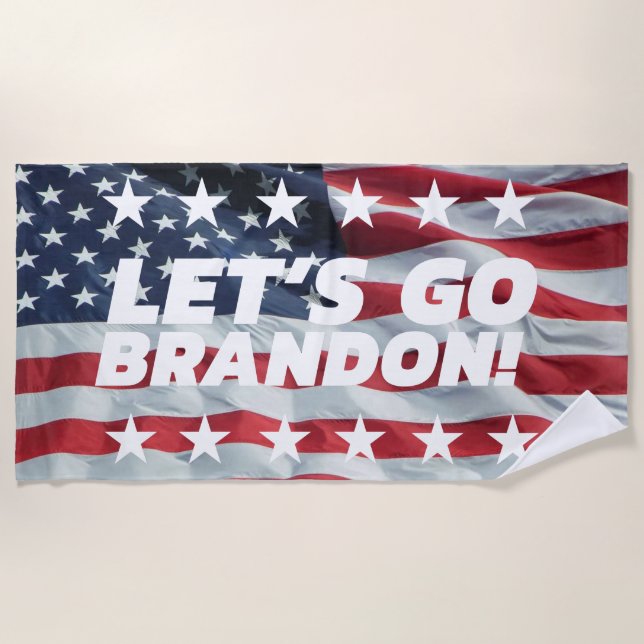 LET'S GO BRANDON! [Font 5] Beach Towel (Front)