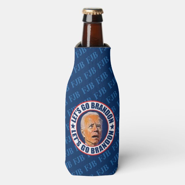 Let's Go Brandon funny anti Biden 2024 election Bottle Cooler (Bottle Front)