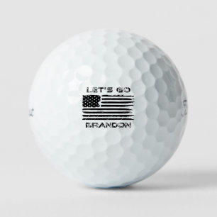 Let's Go Brandon Funny Biden Chant Distressed Flag Golf Balls