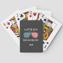 Lets Go Brandon Funny Biden Conservative Monogram Playing Cards