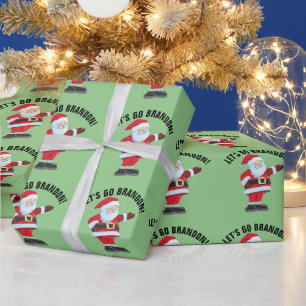 LET'S GO BRANDON! FUNNY CHRISTMAS SANTA WRAPPING PAPER