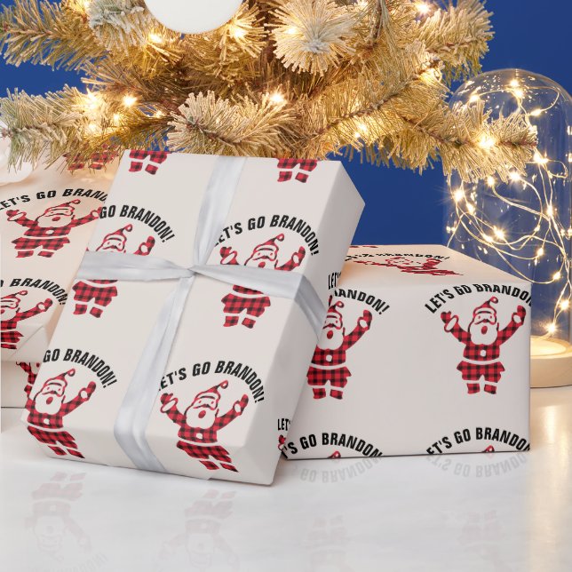 LET'S GO BRANDON! FUNNY CHRISTMAS SANTA  WRAPPING  WRAPPING PAPER (Holidays)