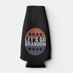 Let's go Brandon Funny Patriotic American Flag Bottle Cooler