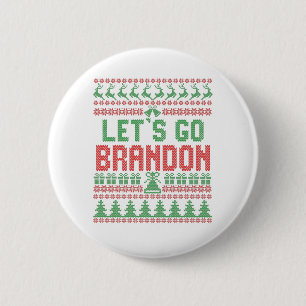 Let's Go Brandon Funny Ugly Christmas Sweater 6 Cm Round Badge