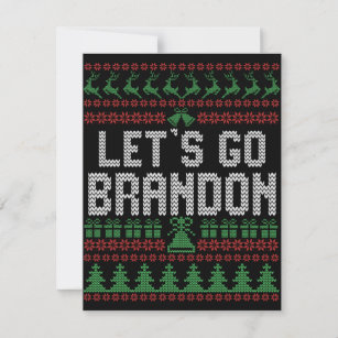 Let's Go Brandon Funny Ugly Christmas Sweater Card