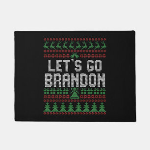 Let's Go Brandon Funny Ugly Christmas Sweater Doormat