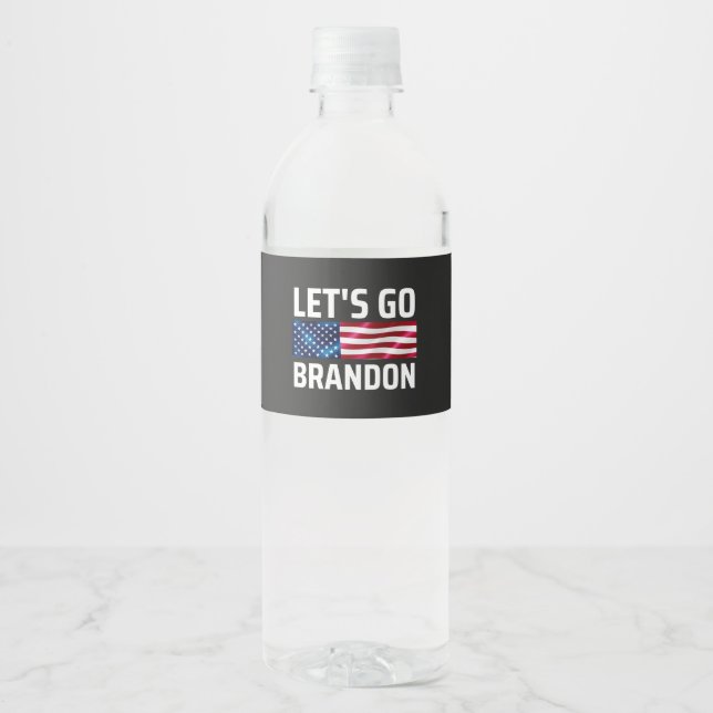 lets go brandon lets go brandon water bottle label (Front)