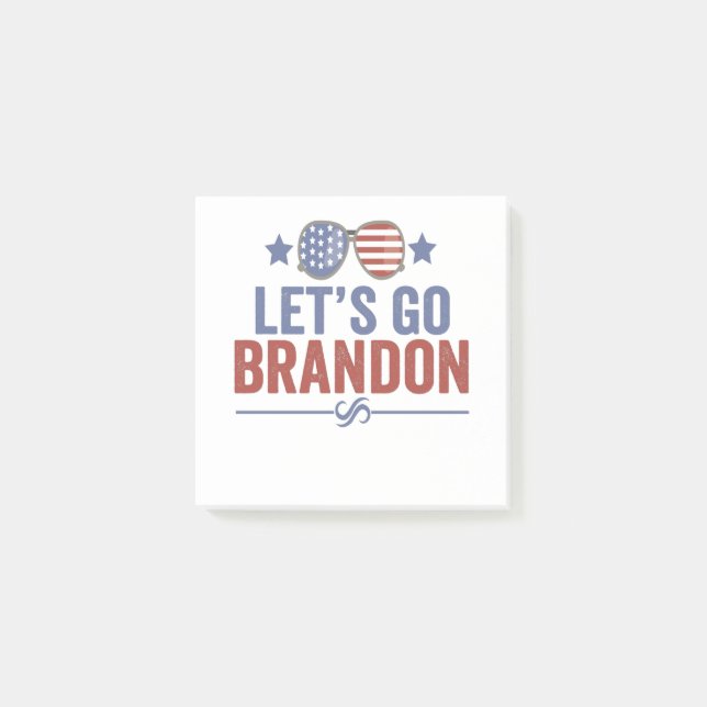 Let's go Brandon Patriotic American Sunglasses Post-it Notes (Front)