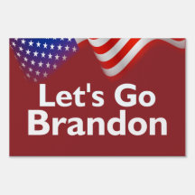 Let's Go Brandon - Red Background with Flag