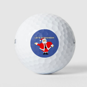 LET'S GO BRANDON SANTA CHRISTMAS GOLF BALLS