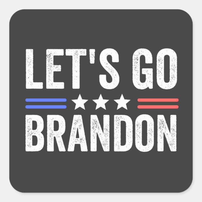 Let's Go Brandon Square Sticker (Front)