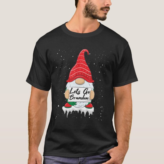 Lets-Go-Brandon Tee Funny Christmas Gnome Let's-Go (Front)