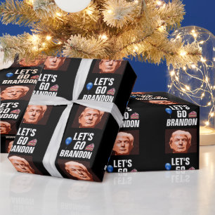 LET'S GO BRANDON TRUMP BIRTHDAY  WRAPPING PAPER