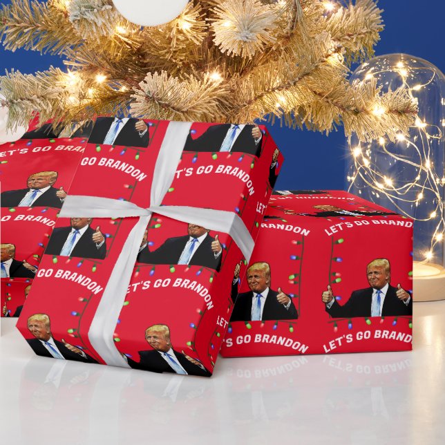 LET'S GO BRANDON TRUMP Christmas  Wrapping Paper (Holidays)